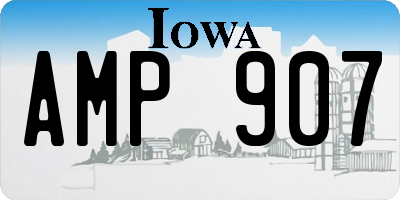 IA license plate AMP907