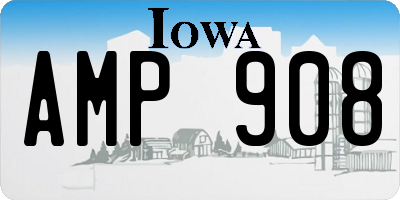 IA license plate AMP908