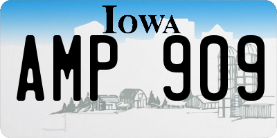 IA license plate AMP909