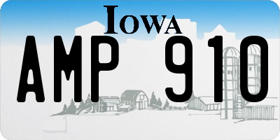 IA license plate AMP910