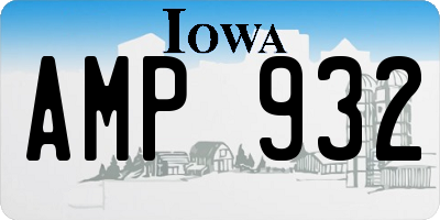 IA license plate AMP932