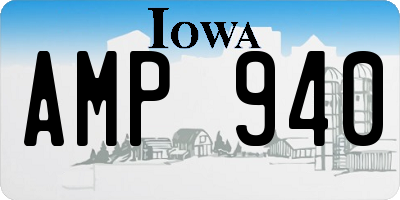 IA license plate AMP940