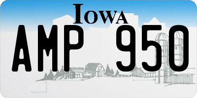 IA license plate AMP950