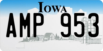 IA license plate AMP953