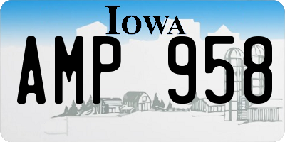 IA license plate AMP958