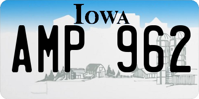 IA license plate AMP962