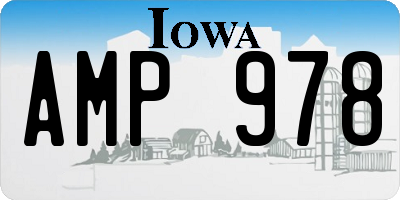 IA license plate AMP978