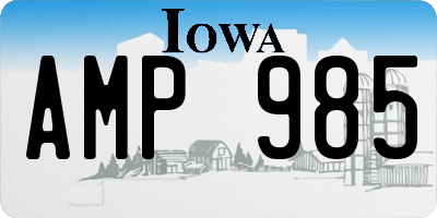 IA license plate AMP985