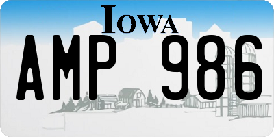 IA license plate AMP986