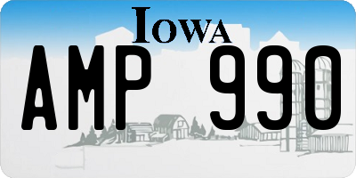 IA license plate AMP990