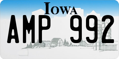 IA license plate AMP992