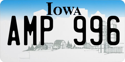 IA license plate AMP996
