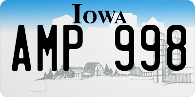 IA license plate AMP998