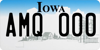 IA license plate AMQ000