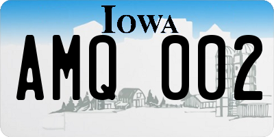 IA license plate AMQ002