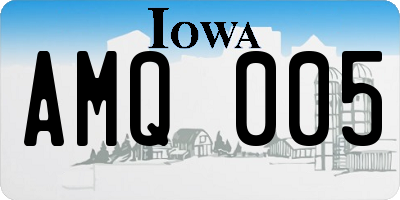 IA license plate AMQ005