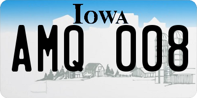 IA license plate AMQ008