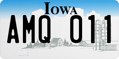 IA license plate AMQ011