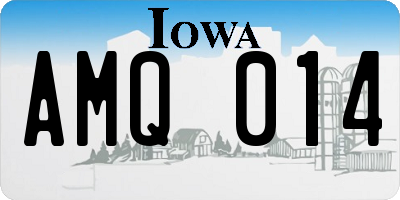 IA license plate AMQ014