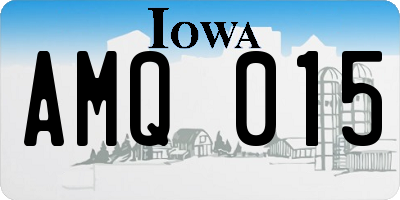 IA license plate AMQ015