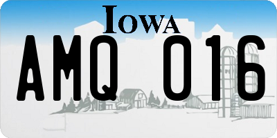 IA license plate AMQ016