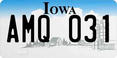 IA license plate AMQ031