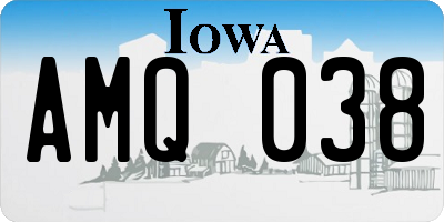 IA license plate AMQ038