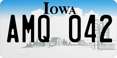 IA license plate AMQ042