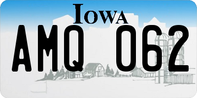 IA license plate AMQ062