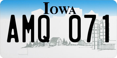 IA license plate AMQ071