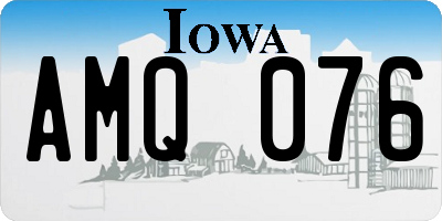 IA license plate AMQ076