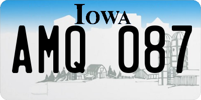 IA license plate AMQ087