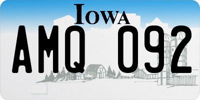 IA license plate AMQ092