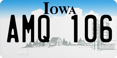 IA license plate AMQ106