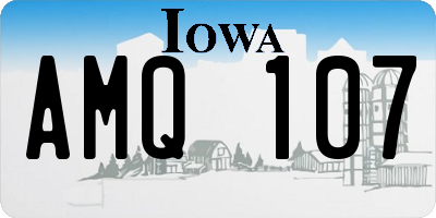 IA license plate AMQ107
