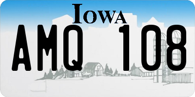 IA license plate AMQ108