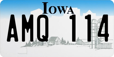IA license plate AMQ114