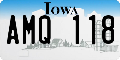 IA license plate AMQ118