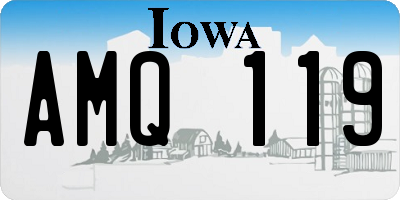 IA license plate AMQ119