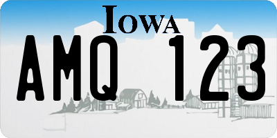 IA license plate AMQ123
