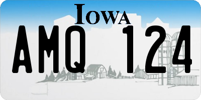 IA license plate AMQ124