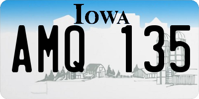 IA license plate AMQ135