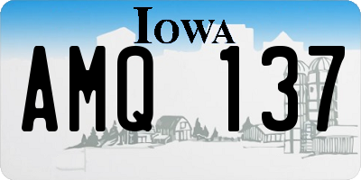 IA license plate AMQ137