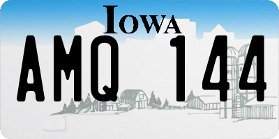 IA license plate AMQ144