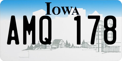 IA license plate AMQ178