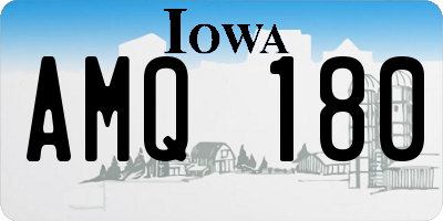 IA license plate AMQ180
