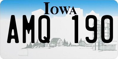 IA license plate AMQ190