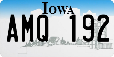 IA license plate AMQ192