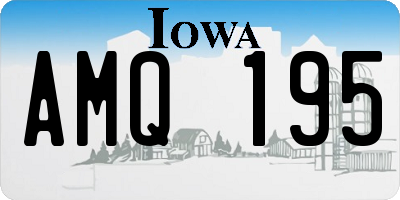 IA license plate AMQ195
