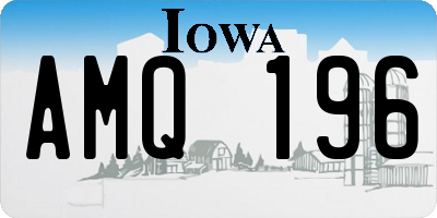 IA license plate AMQ196